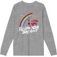 thumbnail image 1 of A Nightmare On Elm Street Follow Your Dreams Adult Heather Gray Crew Neck Long Sleeve Tee-Medium, 1 of 2