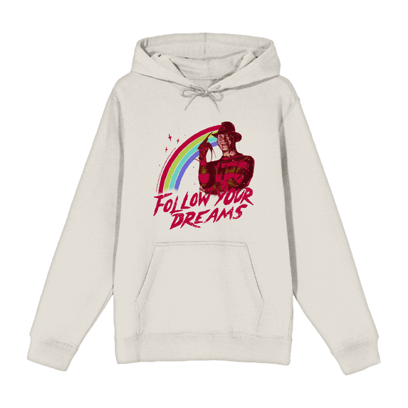 A Nightmare On Elm Street Follow Your Dreams Adult Sand Long Sleeve Hoodie-XXL