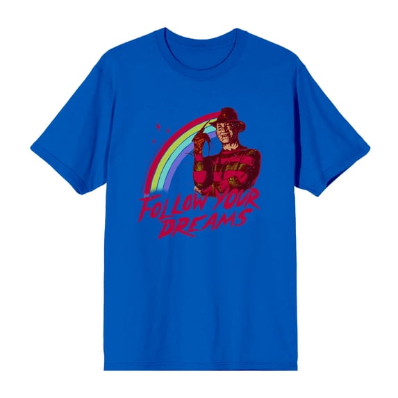 A Nightmare On Elm Street Follow Your Dreams Men's Blue Crew Neck Short Sleeve Tee-XXL