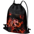 thumbnail image 1 of A Nightmare On Elm Street Freddy's Fire Drawstring Backpack Sports Bag Sackpack 17" x 13", Perfect for Gym, Yoga or Practice, 1 of 5