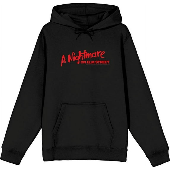A Nightmare On Elm Street Logo Adult Black Long Sleeve Hoodie-3XL