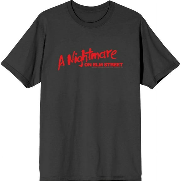 A Nightmare On Elm Street Logo Men's Charcoal Crew Neck Short Sleeve Tee-Medium