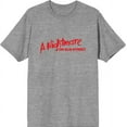 thumbnail image 1 of A Nightmare On Elm Street Logo Men's Heather Gray Crew Neck Short Sleeve Tee-Medium, 1 of 2