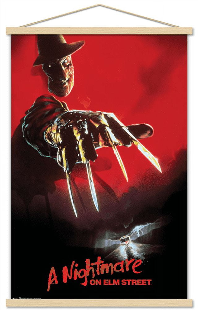 A Nightmare On Elm Street - One Sheet Wall Poster with Wooden Magnetic Frame, 22.375" x 34"