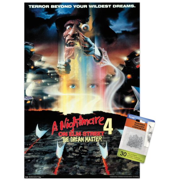 A Nightmare on Elm Street 4: The Dream Master - One Sheet Wall Poster with Pushpins, 14.725" x 22.375"