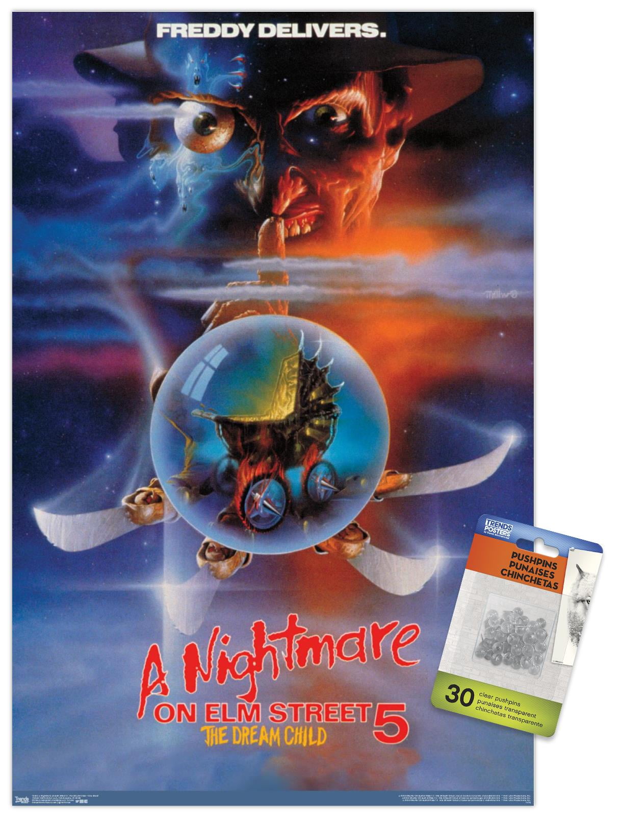 A Nightmare on Elm Street 5: The Dream Child - One Sheet Wall Poster with Pushpins, 14.725" x 22.375"
