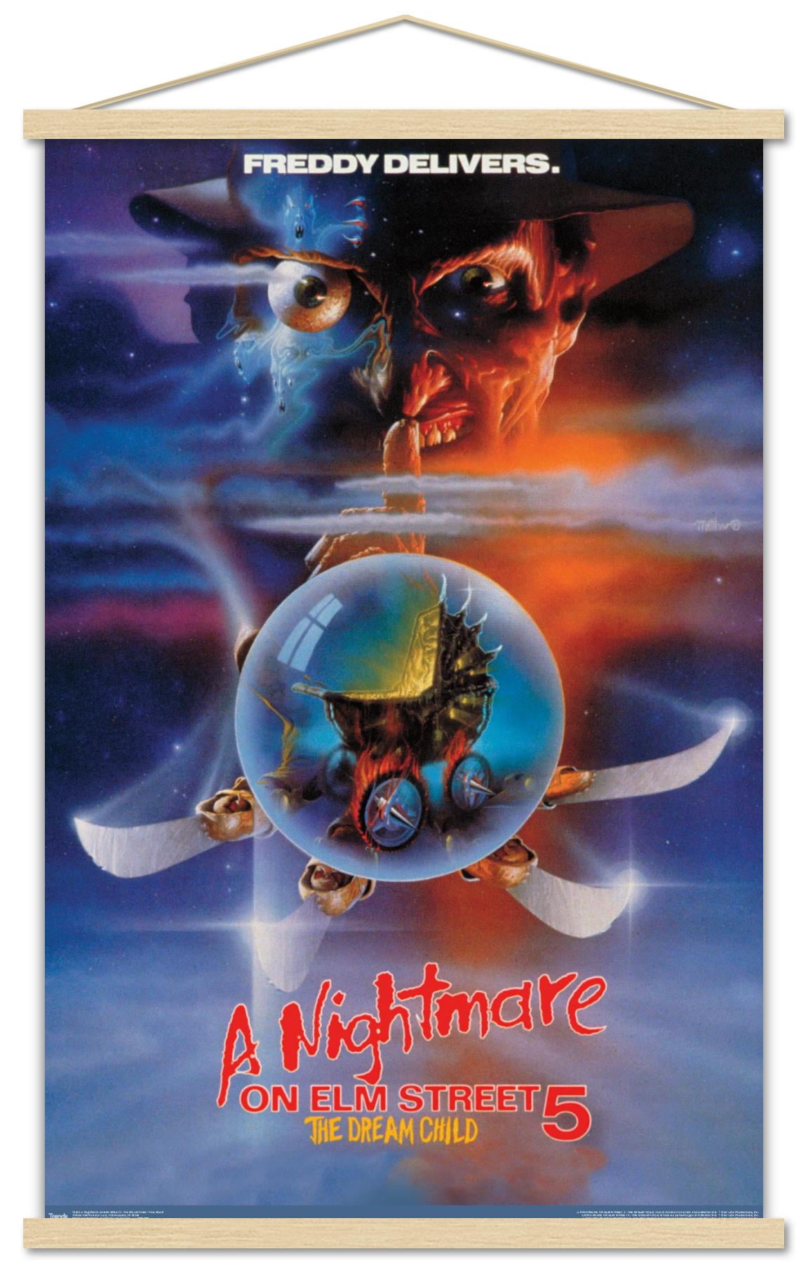 A Nightmare on Elm Street 5: The Dream Child - One Sheet Wall Poster with Wooden Magnetic Frame, 22.375" x 34"