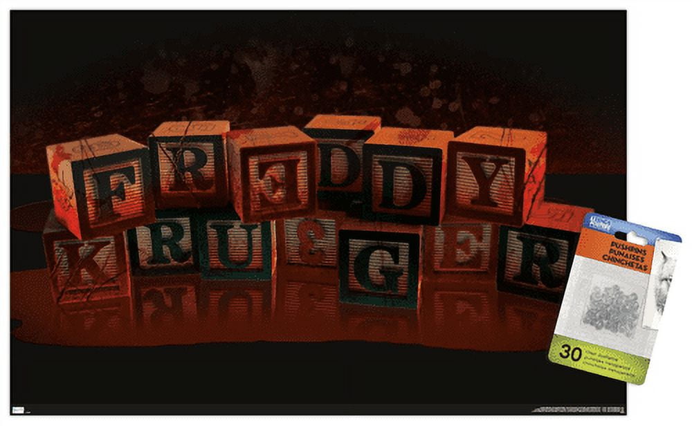 A Nightmare on Elm Street - Blocks Wall Poster with Pushpins, 14.725" x 22.375"
