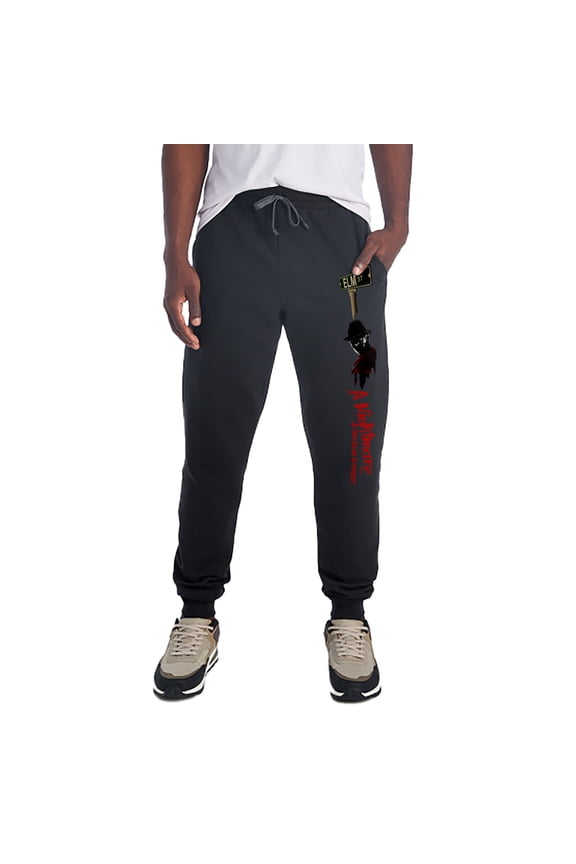 A Nightmare on Elm Street Freddy Silhouette Unisex Jogger Sweatpants with Pockets for Men and Women, Black, Large