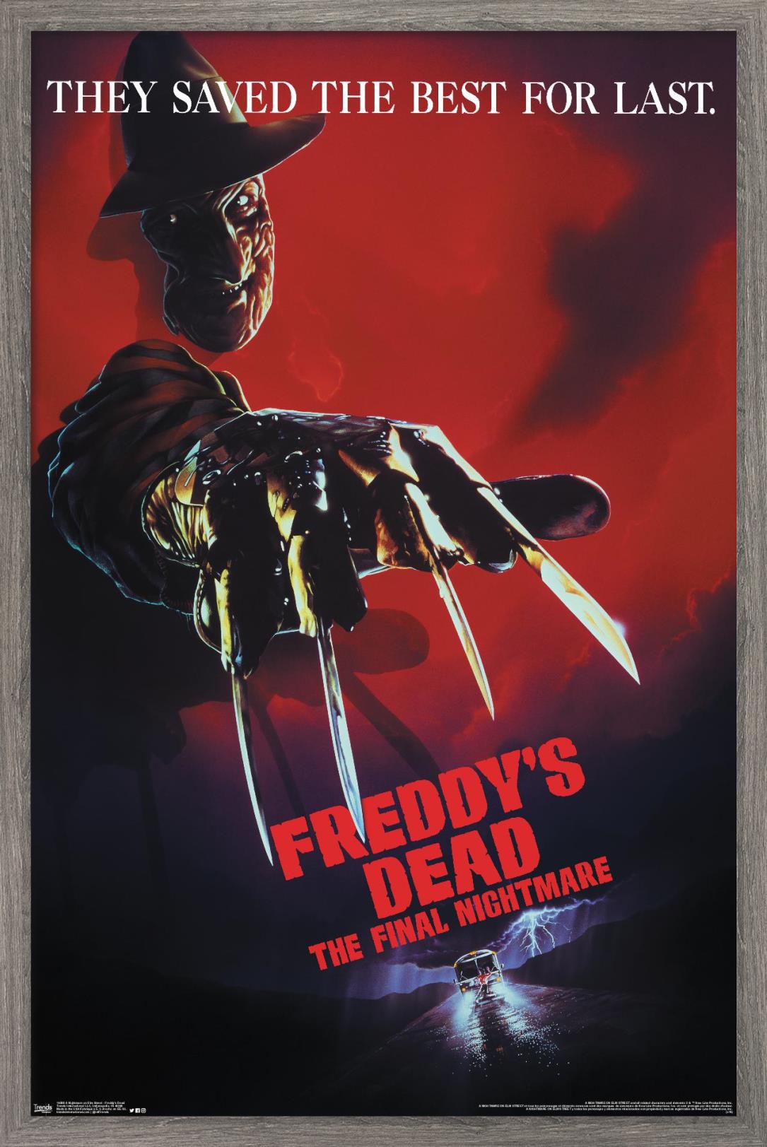 A Nightmare on Elm Street - Freddy's Dead Wall Poster, 14.725" x 22.375", Framed