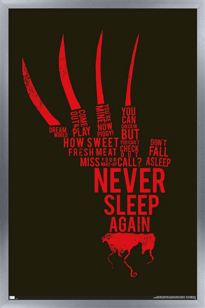 A Nightmare on Elm Street - Hand Text Wall Poster, 22.375" x 34", Framed