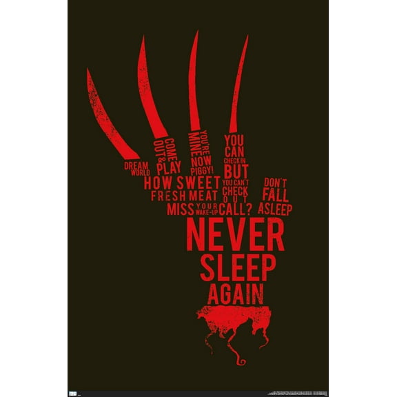 A Nightmare on Elm Street - Hand Text Wall Poster, 22.375" x 34"