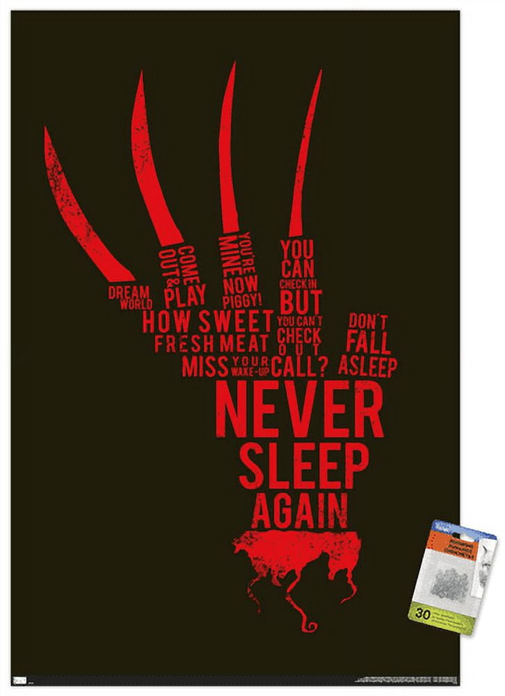 A Nightmare on Elm Street - Hand Text Wall Poster with Pushpins, 22.375" x 34"