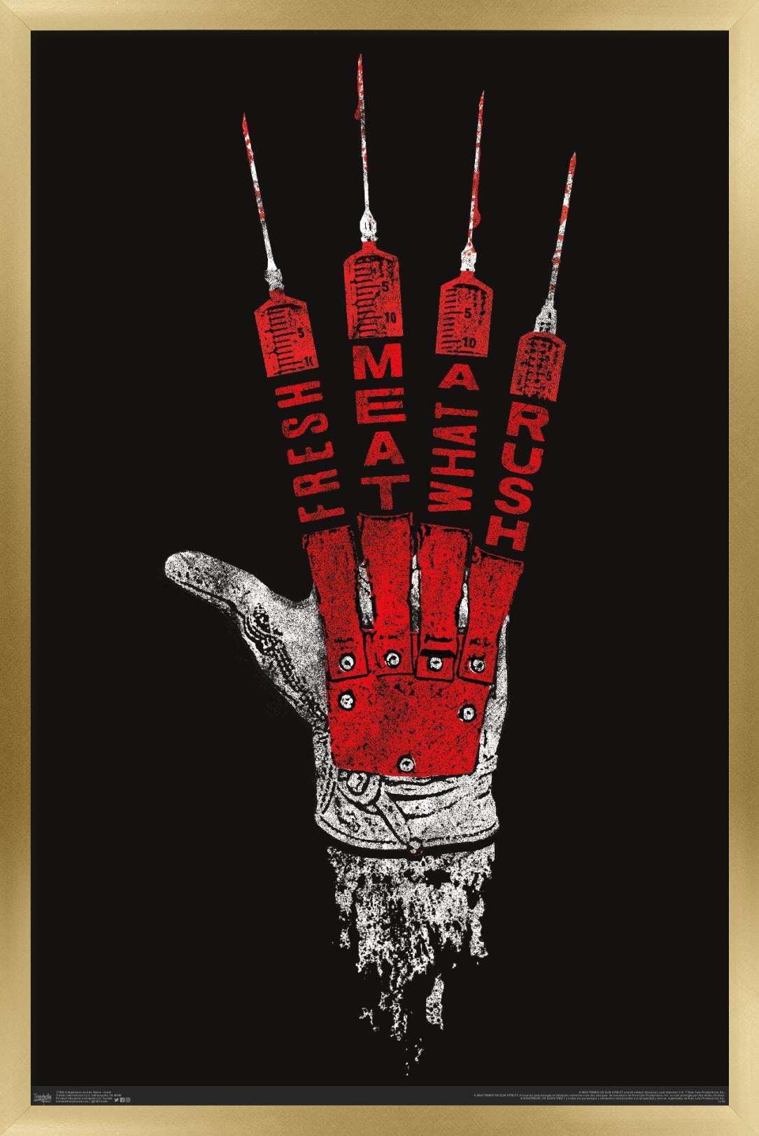 A Nightmare on Elm Street - Hand Wall Poster, 14.725" x 22.375", Framed