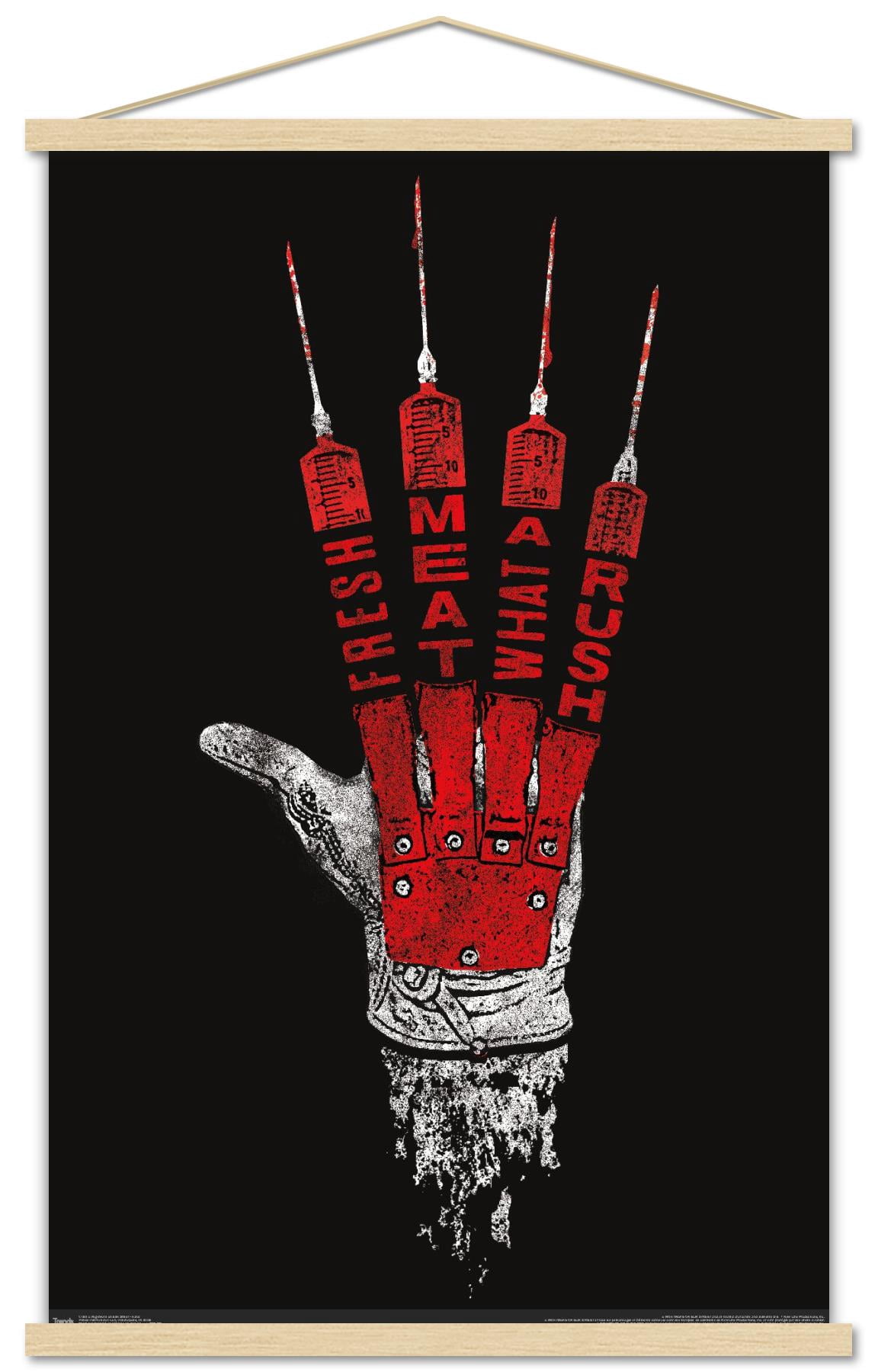A Nightmare on Elm Street - Hand Wall Poster with Wooden Magnetic Frame, 22.375" x 34"