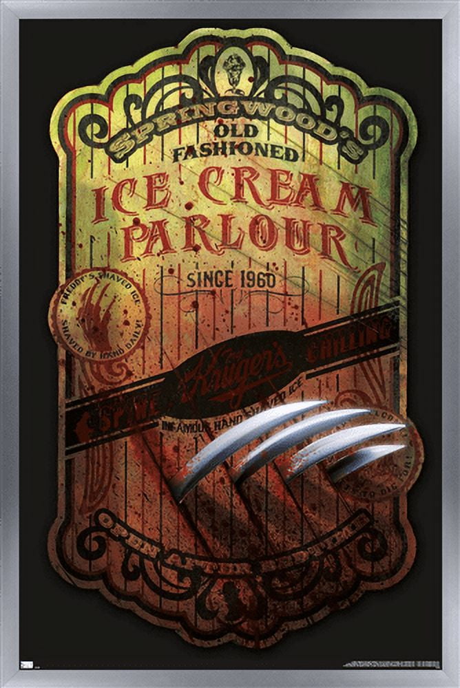 A Nightmare on Elm Street - Ice Cream Parlor Wall Poster, 14.725" x 22.375", Framed