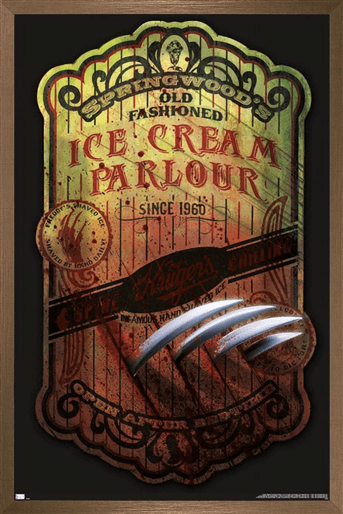 A Nightmare on Elm Street - Ice Cream Parlor Wall Poster, 14.725" x 22.375", Framed