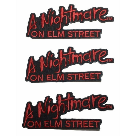 A Nightmare on Elm Street Logo Embroidered Iron On Patch Set of 3 Patches