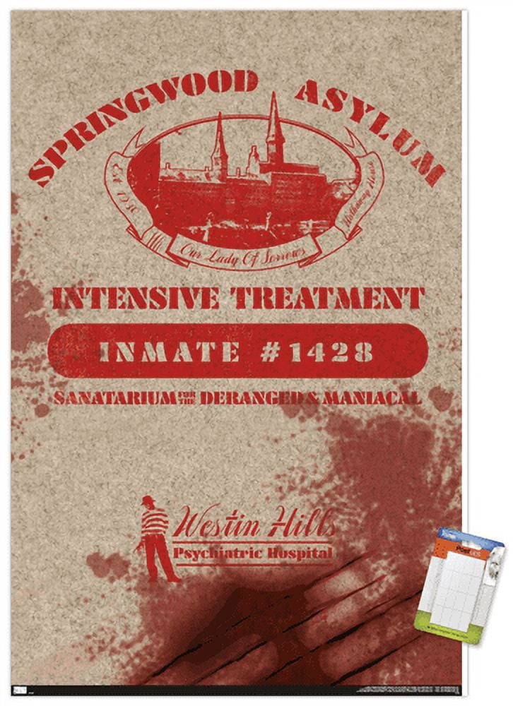 A Nightmare on Elm Street - Springwood Asylum Wall Poster, 14.725" x 22.375"