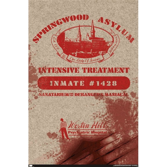 A Nightmare on Elm Street - Springwood Asylum Wall Poster, 14.725" x 22.375"