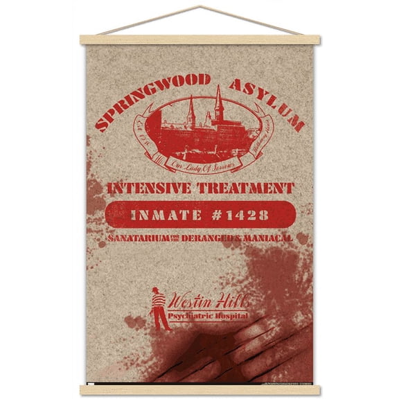 A Nightmare on Elm Street - Springwood Asylum Wall Poster with Wooden Magnetic Frame, 22.375" x 34"