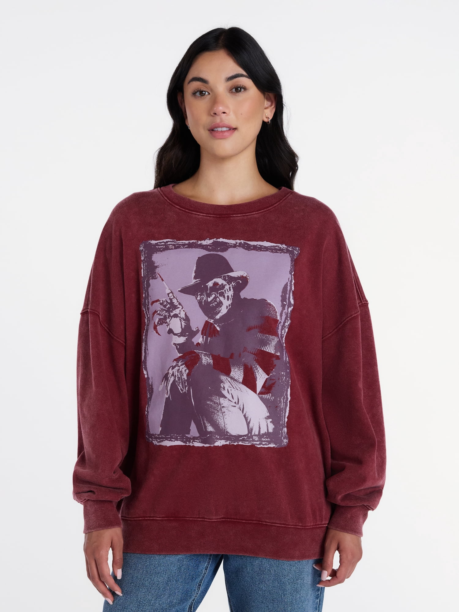 A Nightmare on Elm Street Women’s Graphic Halloween Sweatshirt, Sizes XXS-XXL
