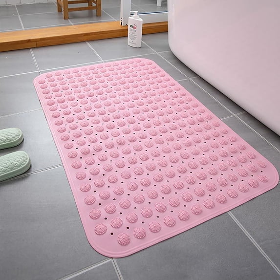 A Non-Slip Mat Square Shower Mat Extra Large Non Slip Mat for Elderly & Kids Bathroom Drain Holes Strong Suction Cups Bathroom Products