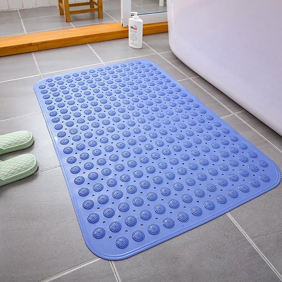 A Non-Slip Mat Square Shower Mat Extra Large Non Slip Mat for Elderly & Kids Bathroom Drain Holes Strong Suction Cups Bathroom Products