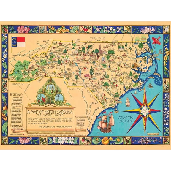 A North Carolina Map for Nature Lovers Puzzle