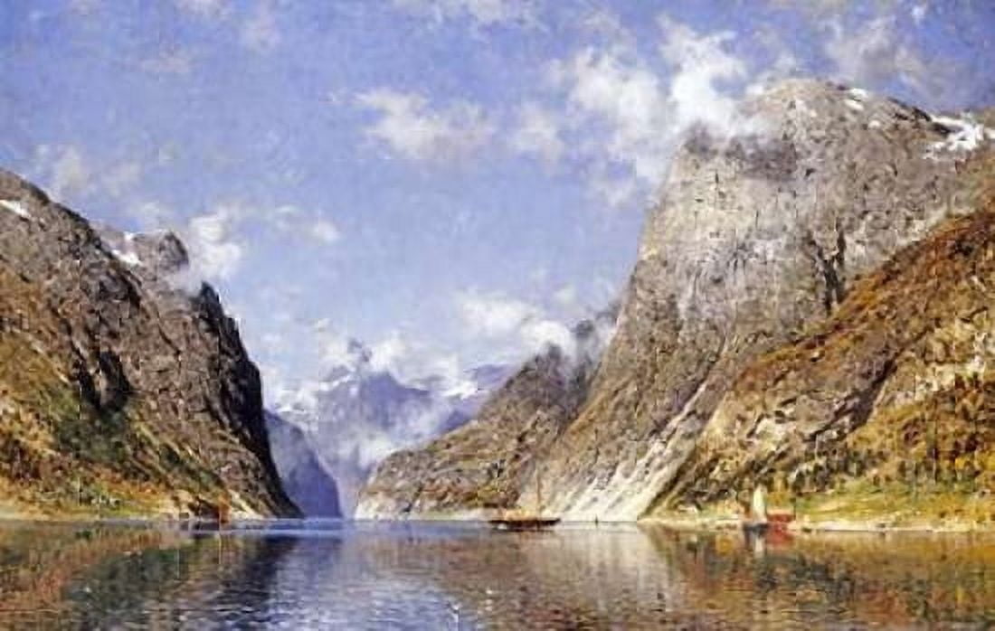A Norwegian Fjord Canvas Art - Adelsteen Normann (12 x 18)
