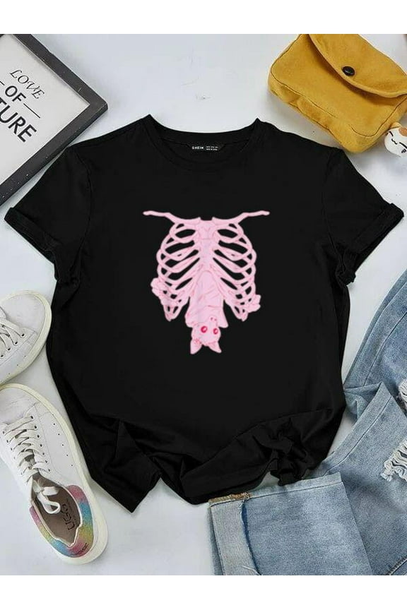 A Nu Goth Witchy Pastel Goth Aesthetic Featuring A Creepy Cute Bat T-Shirt Unisex, up to size 5XL