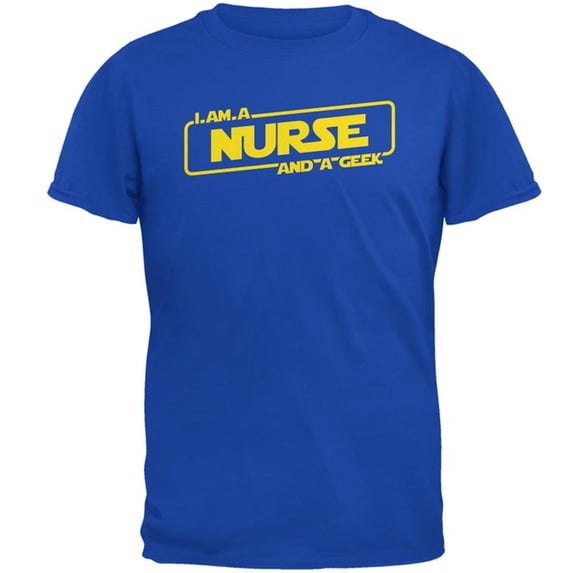 A Nurse and a Geek Mens Soft T Shirt Royal X-LG