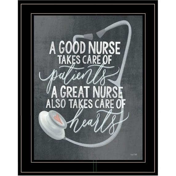 A Nurse's Heart by House Fenway Framed Print Wall Art Wood Multi-Color