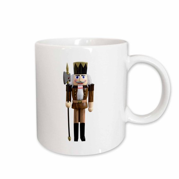 3drose, a Nutcracker in Brown and Black with an Ax and Hat, 15oz Mug