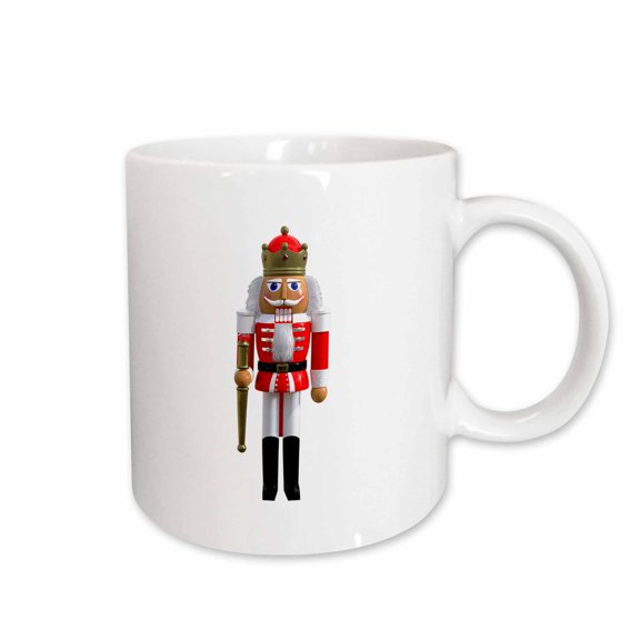3drose, a Nutcracker in Red and White with a Wand and Crown, 15oz Mug
