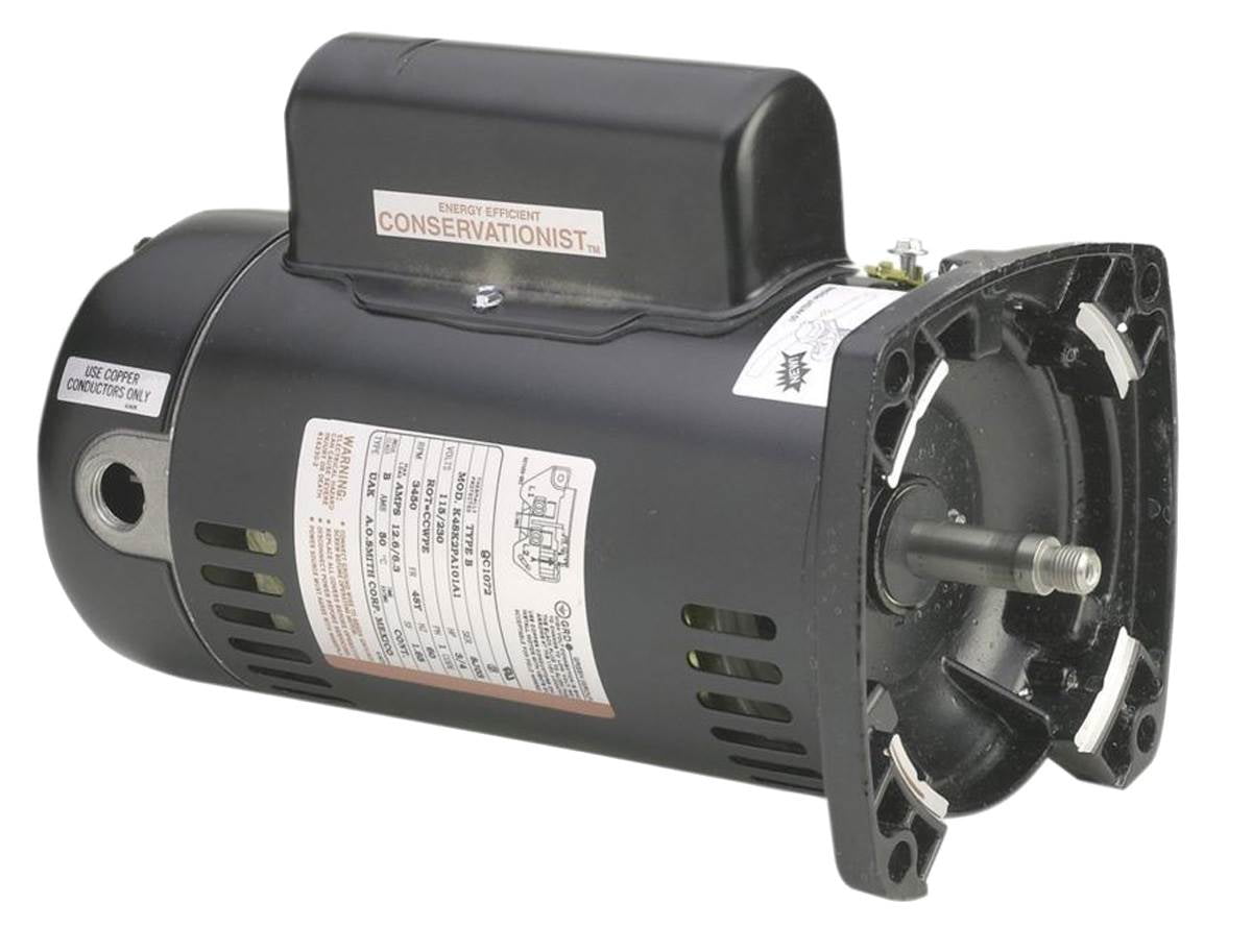 Century A.O. Smith 2HP Full Rated Pool Pump Motor, Square Flange, 230V ...
