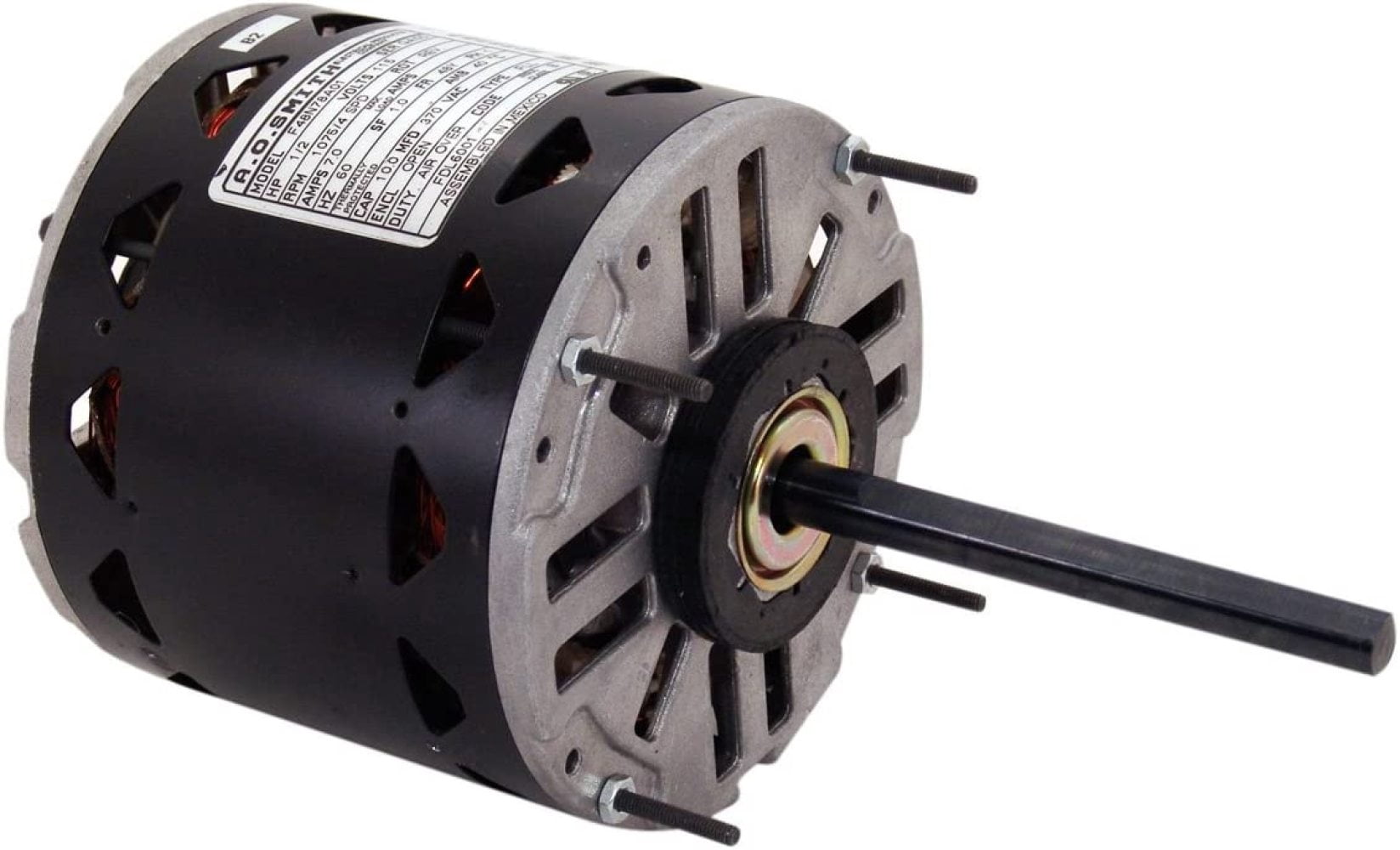 A.O. Smith FDL6002A 3/4 1/5 HP, 1075 RPM, 4 Speed, 115 Volts9.1 Amps, 48Y Frame, Sleeve Bearing Direct Drive Blower Motor