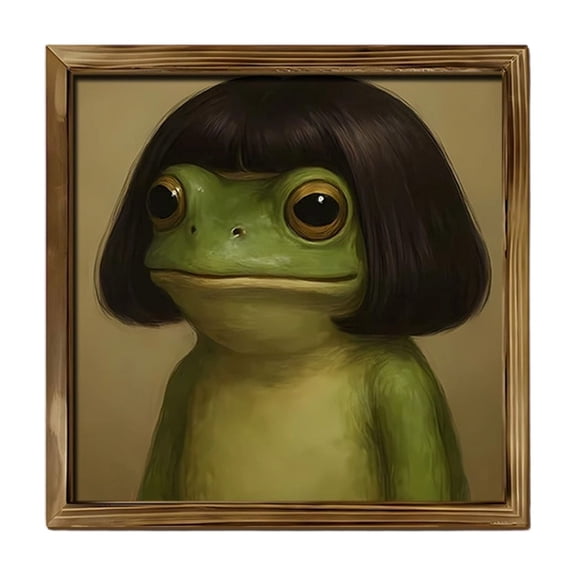 A Oil Painting Decorative Wooden Picture Frame Home Living Room Bedroom Wall Hanging Art Frame 7.87 Inch Square Symmetrical Frame Design