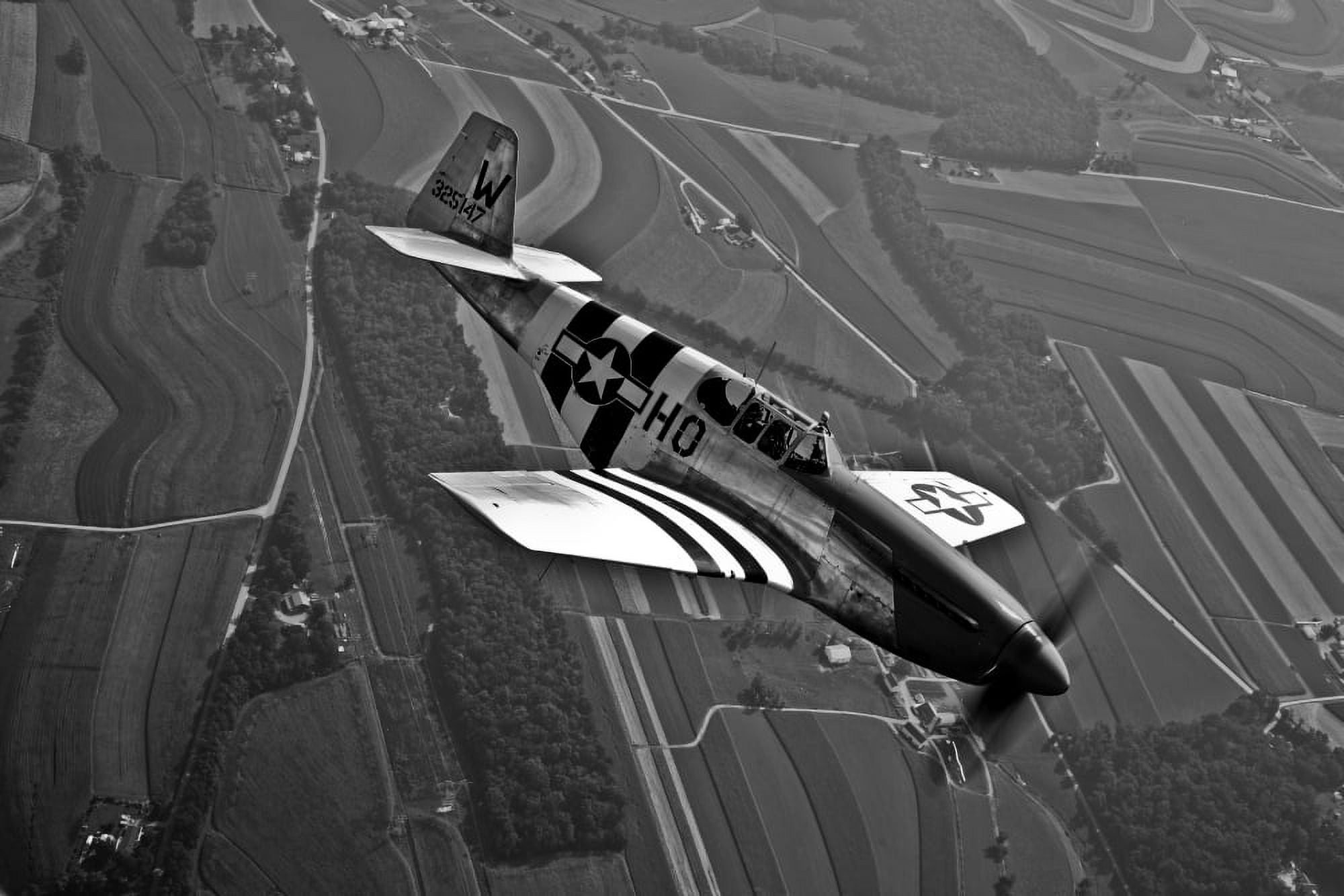 A P-51C Mustang in flight Canvas Art - Scott GermainStocktrek Images (35 x 23)