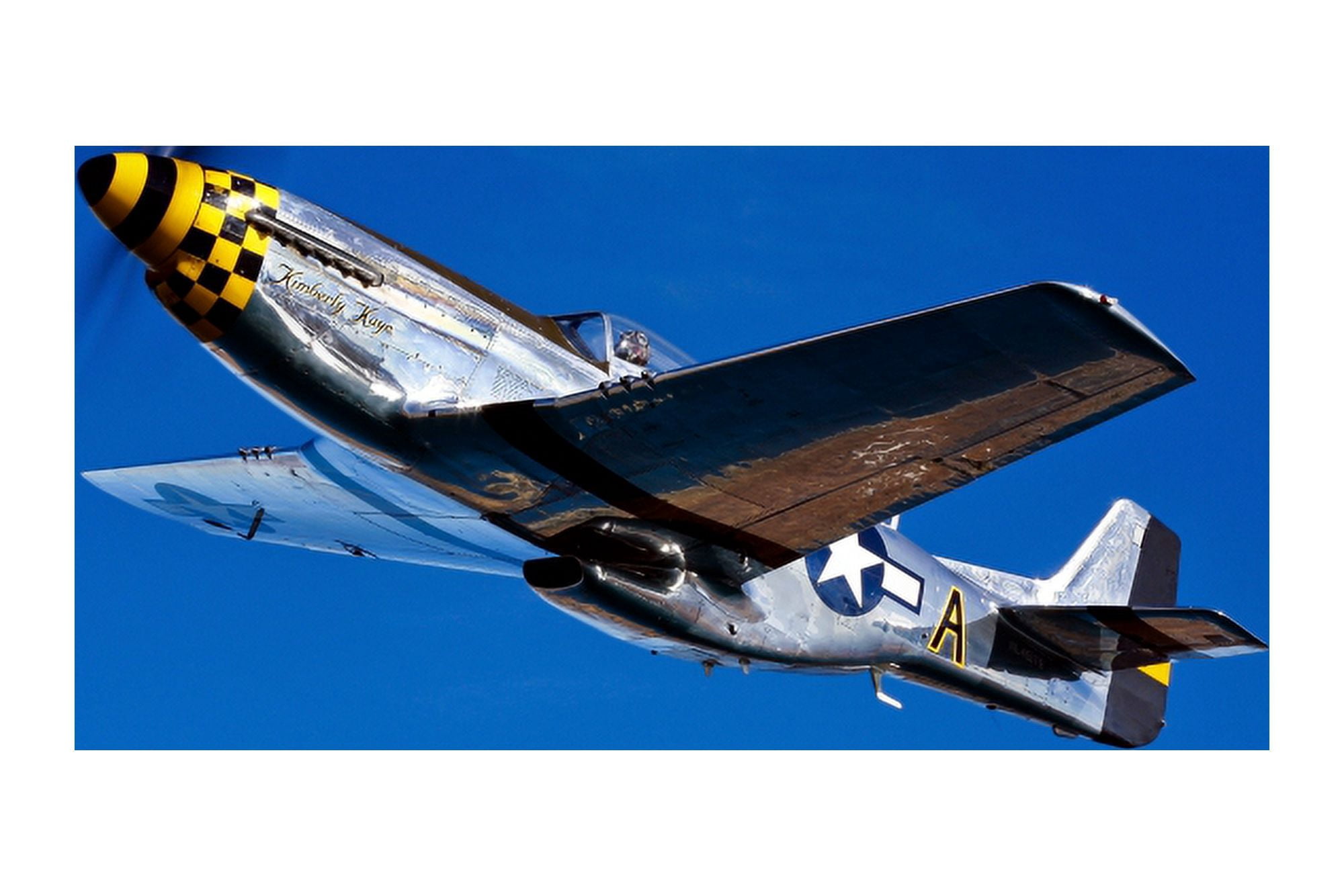 A P-51D Mustang Kimberly Kaye in flight Canvas Art - Scott GermainStocktrek Images (18 x 12)
