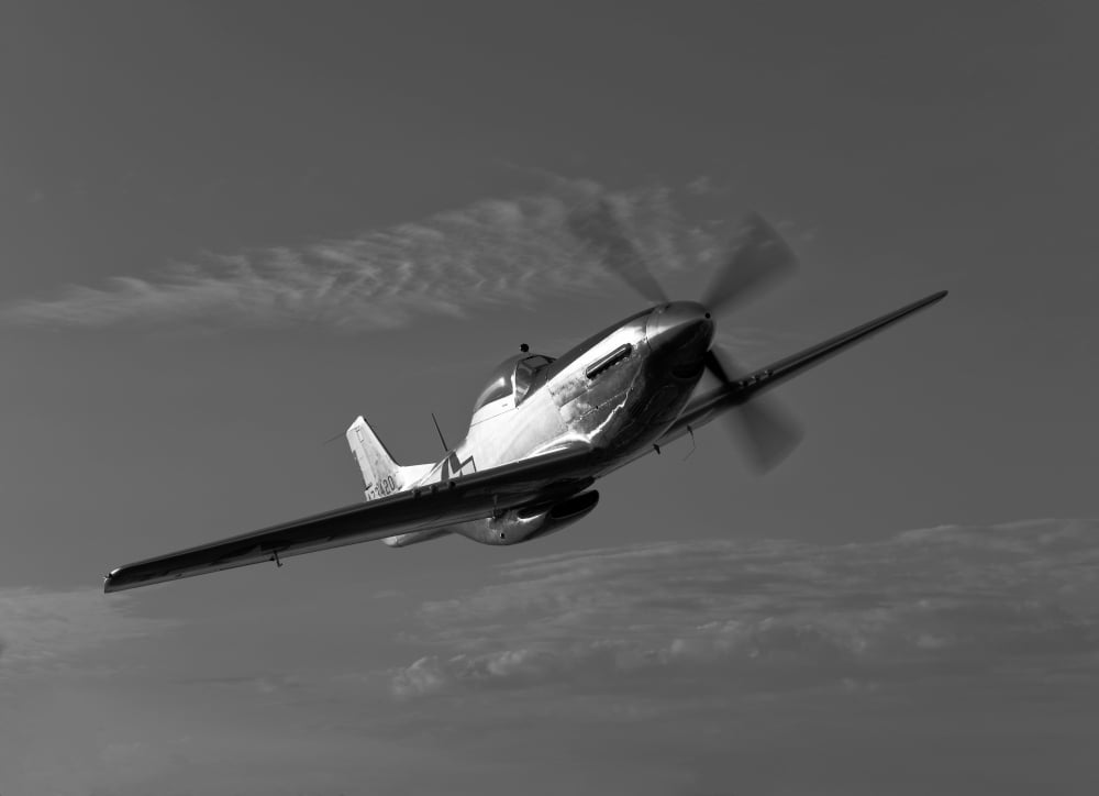 A P-51D Mustang in flight Canvas Art - Scott GermainStocktrek Images (17 x 12)
