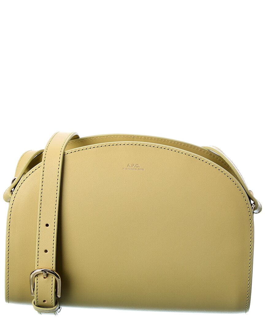 A.P.C. Sac Demi Lune Leather Shoulder Bag Yellow Walmart