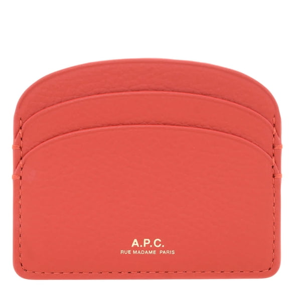 A.P.C. Demi-Lune Cardholder in Mango Orange