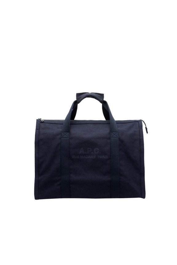 Men's Rectangular Gym Bag In Dark Navy With Logo Print Blue