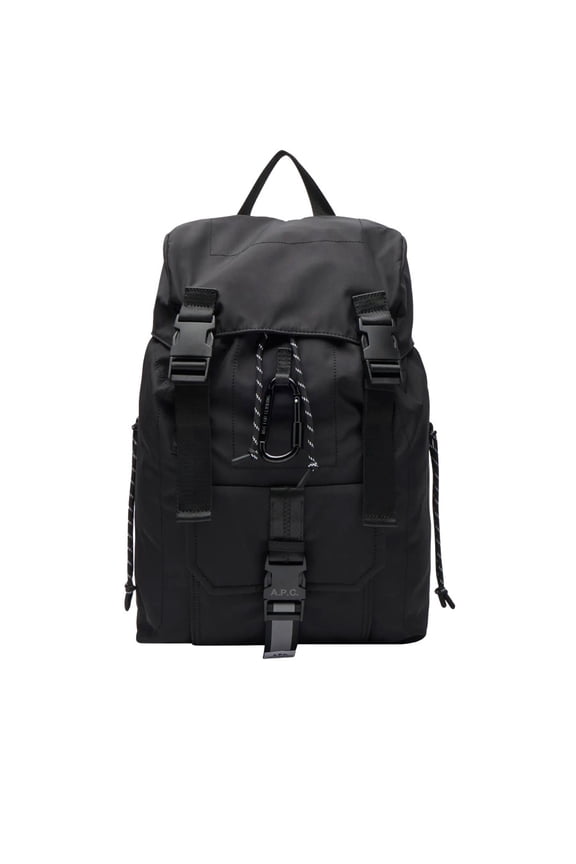 Men's Refined Black Technical Nylon Backpack With Reinforced Structure Black
