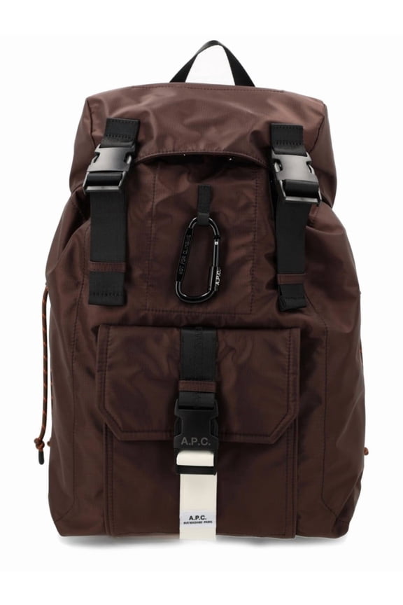 Men's Trek Durable Brown Buckle Backpack Brown