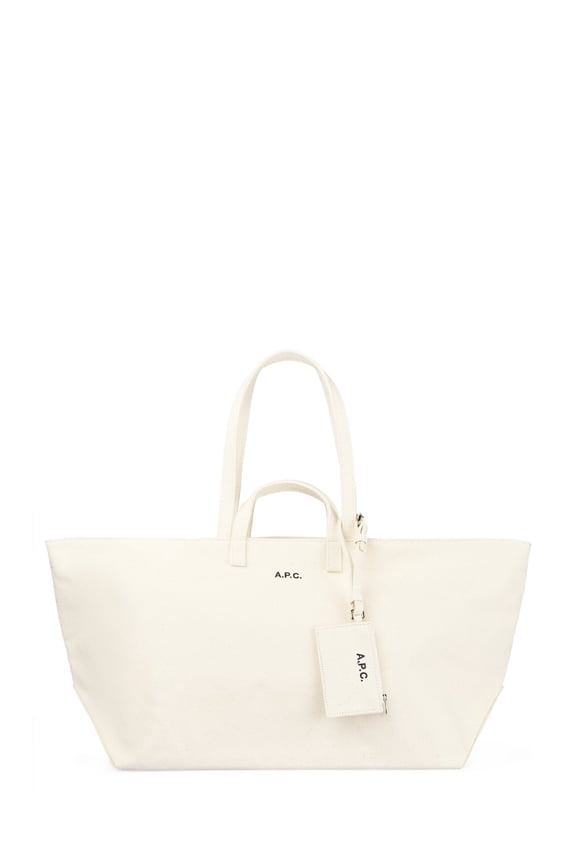 Women's Structured Cotton Canvas Tote Bag With Detachable Pouch Neutrals