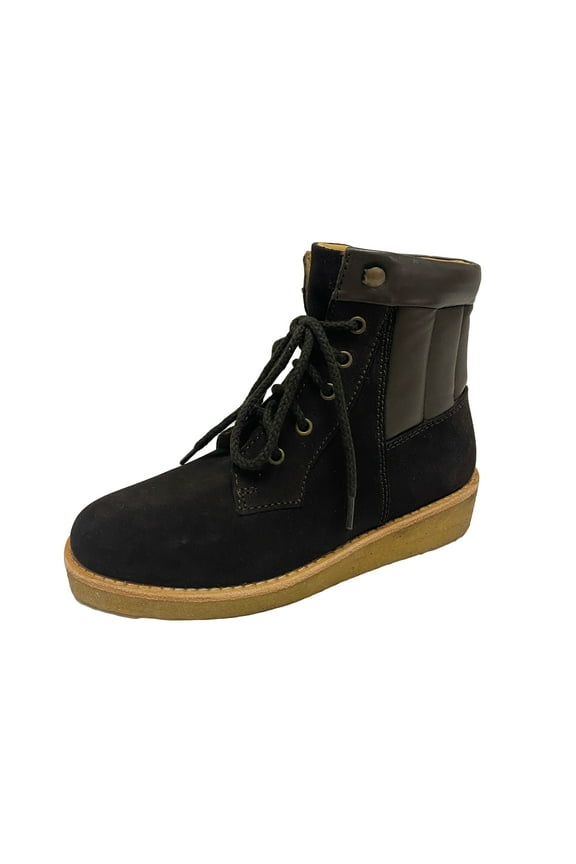 Women's Suede Lace-Up Ankle Boots US 7 Dark Brown