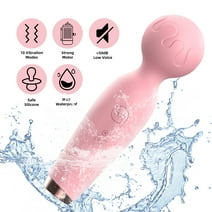A&P Clitoral G Spot Vibrators, Cordless Rechargeable Waterproof Wand Vibrators for Women, Pink.