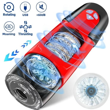 A&P Collection Automatic Rotating Masturbator Personal Massager for Male, Red.
